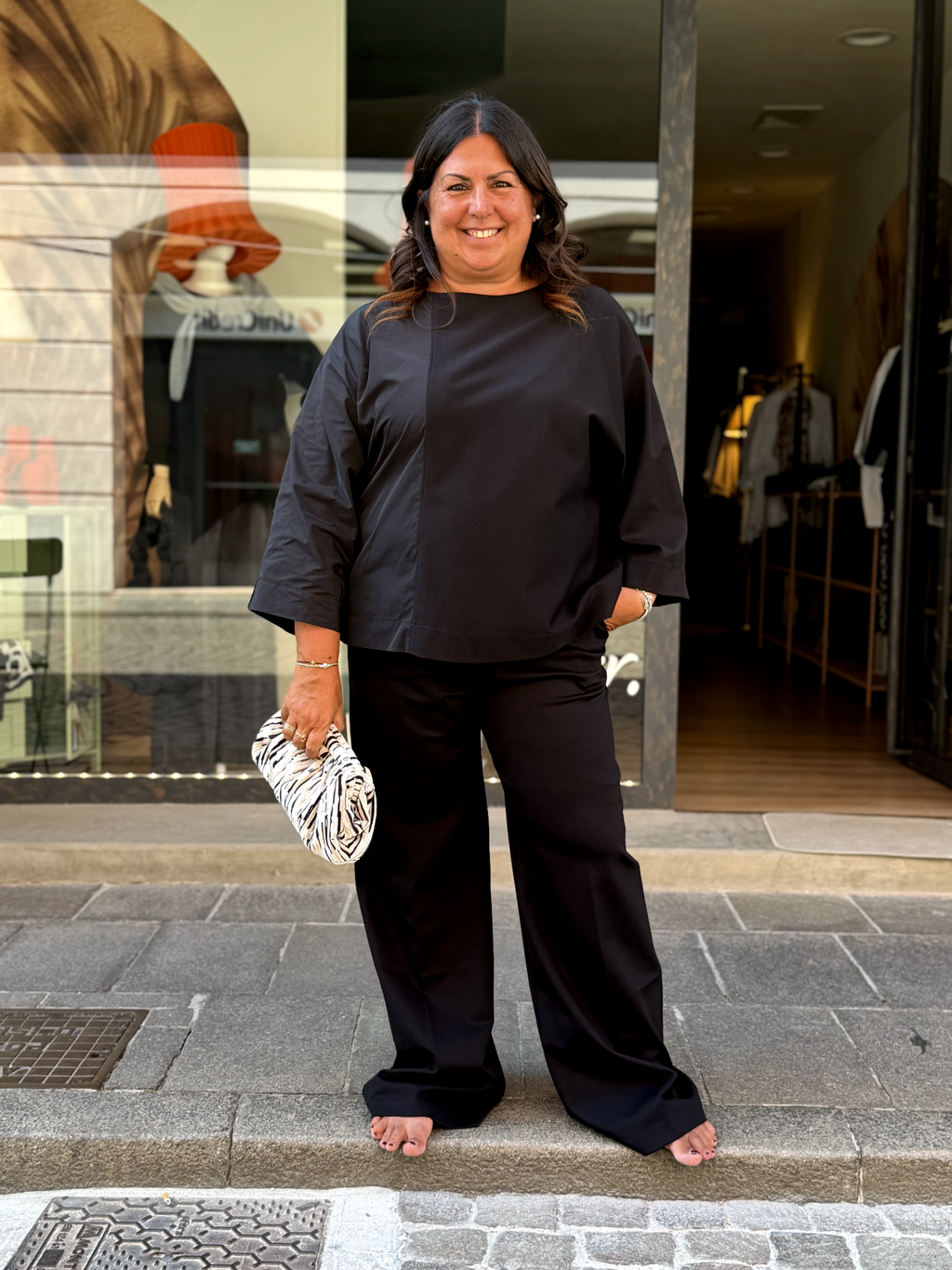 BLUSA - Taffetà e punto Milano