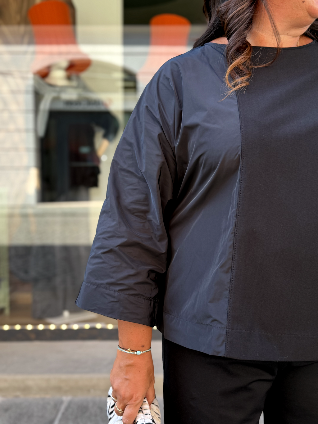 BLUSA - Taffetà e punto Milano