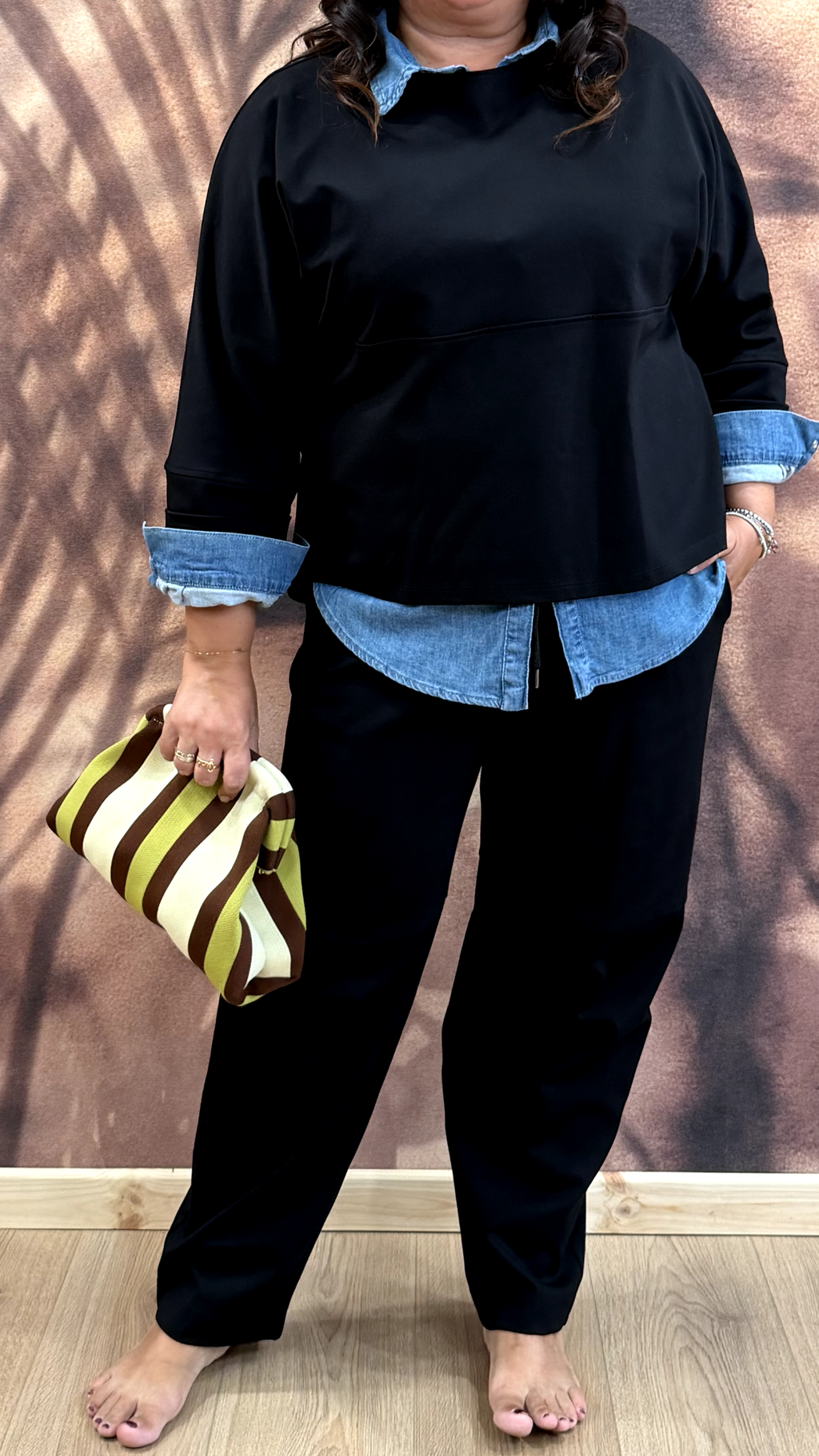 VALERIO - Pantalone Punto Milano Nero