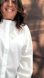 CAMICIA COREANA - Popeline di Cotone Bianca
