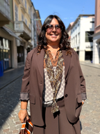 BRUNA - Giacca over in tessuto Tazmania Marrone