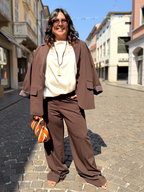 BRUNA - Giacca over in tessuto Tazmania Marrone