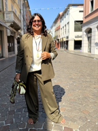 ARIANNA - Pantaloni a palazzo in tessuto Tazmania