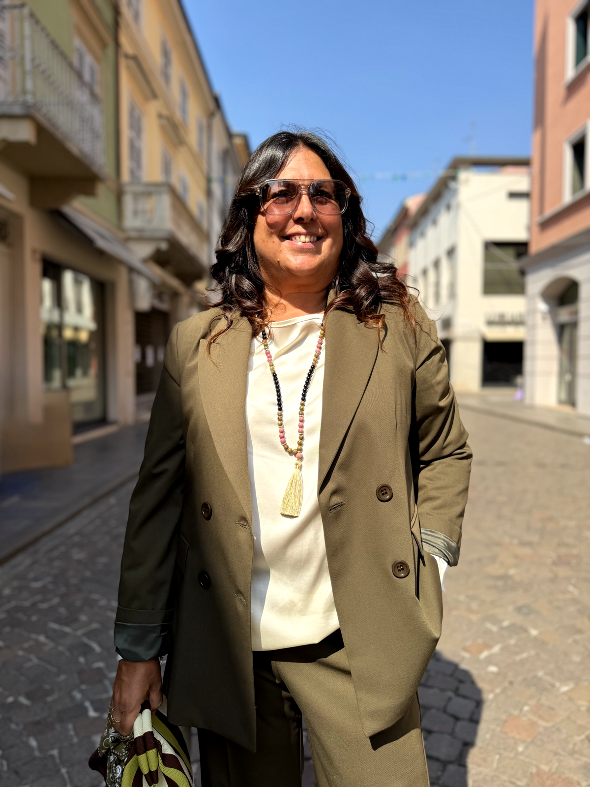 DIVA - Giacca doppiopetto in tessuto Tazmania