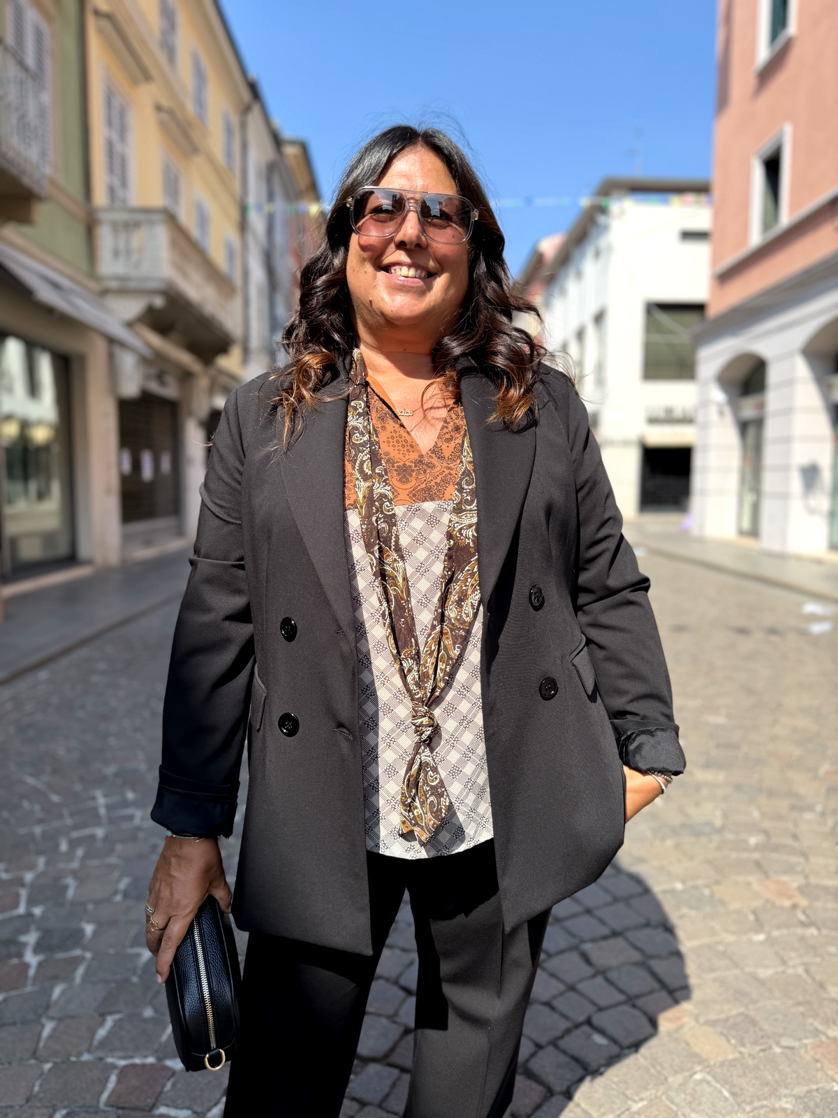 DIVA - Giacca doppiopetto in tessuto Tazmania