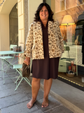 BLAZER DAMASCO - Linea boxy e due bottoni