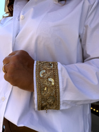 CAMICIA DAMASCO - Cotone e polsini oro