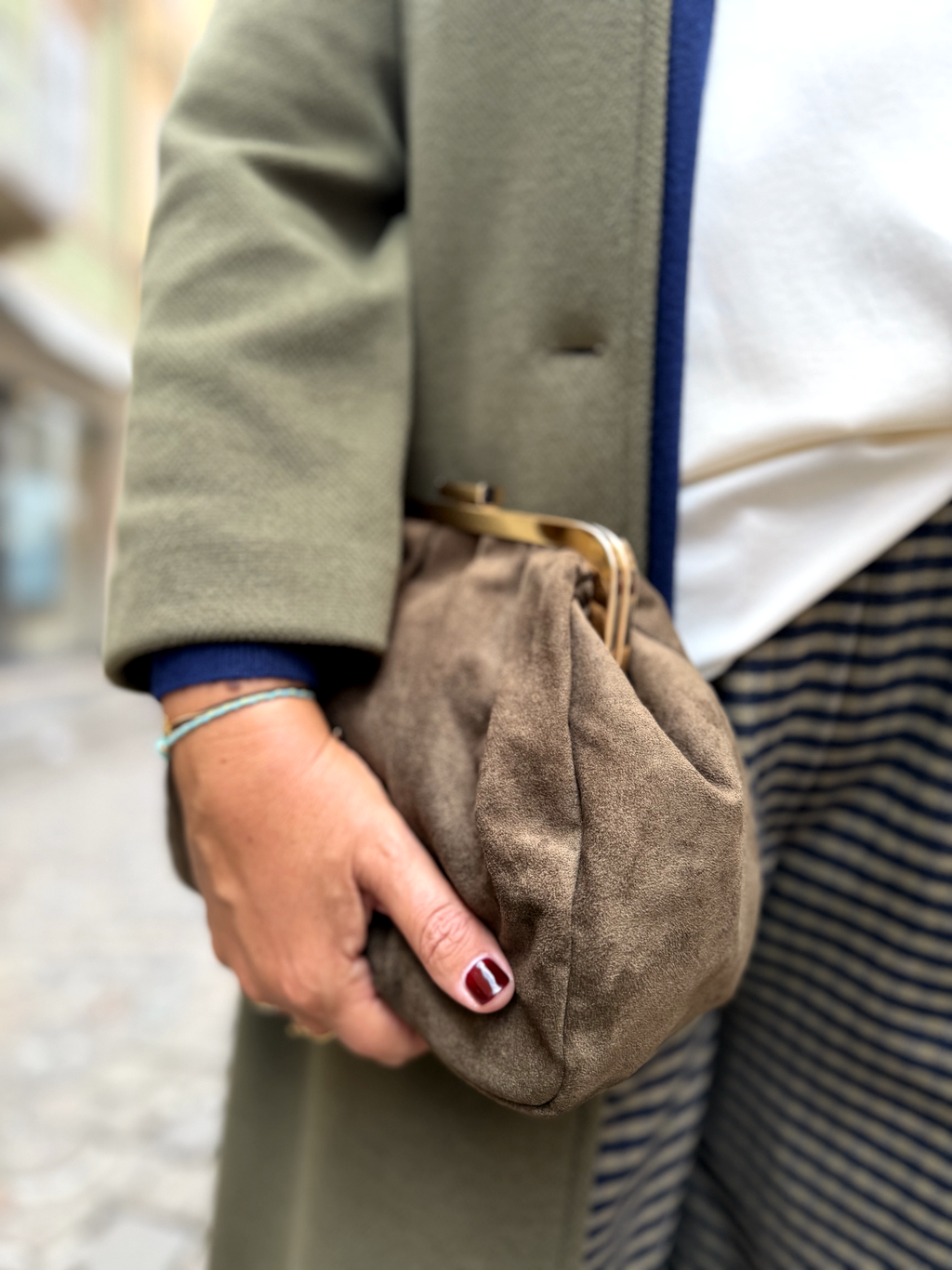 VITTORIO - Cappotto in tessuto alveare con cintura