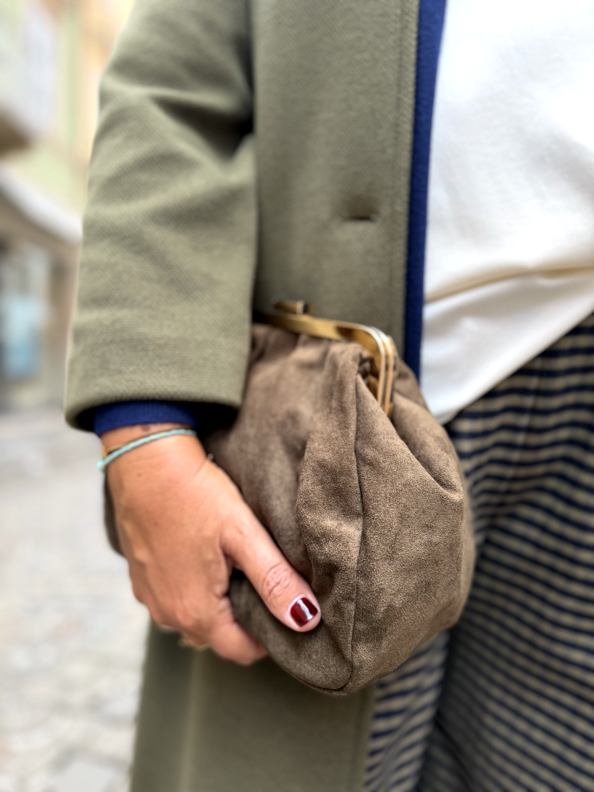 VITTORIO - Cappotto in tessuto alveare con cintura