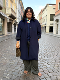 VITTORIO - Cappotto in tessuto alveare con cintura