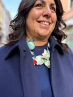 VITTORIO - Cappotto in tessuto alveare con cintura