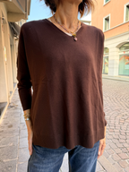 SCOLLO A V - Maglia in viscosa primo peso