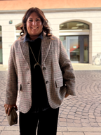 BRUNA - Giacca over tessuto zuccotto