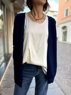 CARDIGAN - Viscosa primo peso a taglio vivo