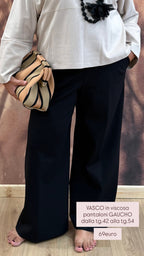 VASCO - Pantalone Gaucho Punto Milano Nero